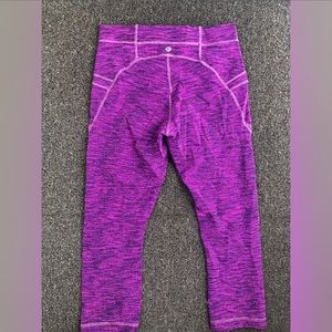Vintage Purple Pink Lululemon Crop Leggings Size 8